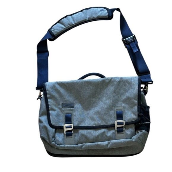 Timbuk2 Command Laptop Messenger Bag Crossbody Gray Navy Blue Travel - Picture 1 of 12